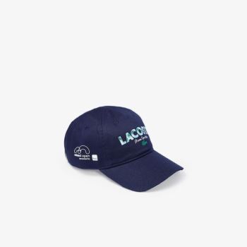 Lacoste SPORT Miami Open Print Cotton Cap Pánské - Čepice Tmavě Blankyt Blankyt / Bílé | CZ-A3hqCo